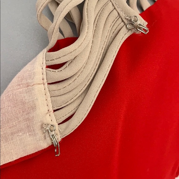 Esley Red Undertone Dark Orange Dress - Picture 2 of 6